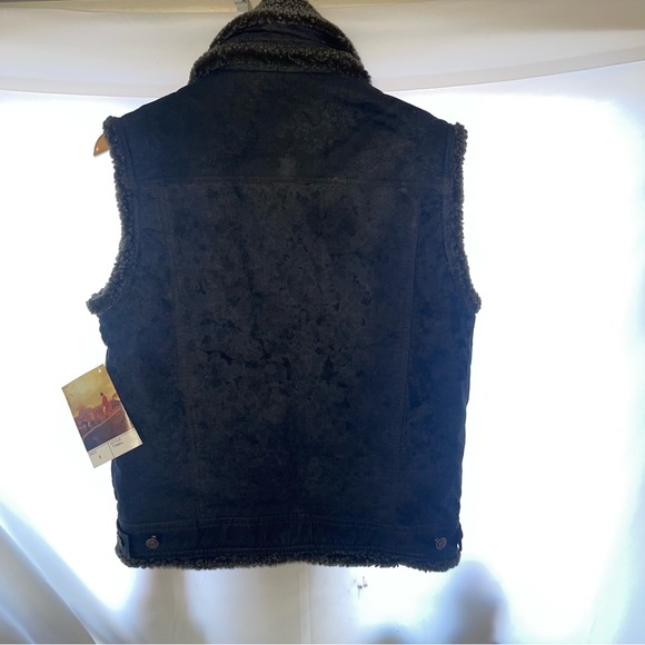 FoxRun Suede Womens Black Coat Jacket Size Small Five Buttons Side Pockets - Picture 3 of 7